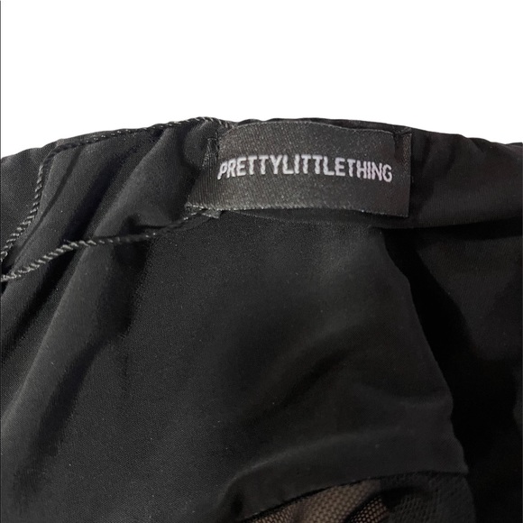 NWOT PRETTYLITTLETHING BREA BLACK MESH BANDEAU UNITARD SIZE 10 (L) - Picture 6 of 7